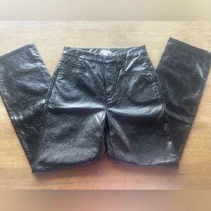 Good American ‘90 high waisted faux leather black pants, size 26/2, NWOT